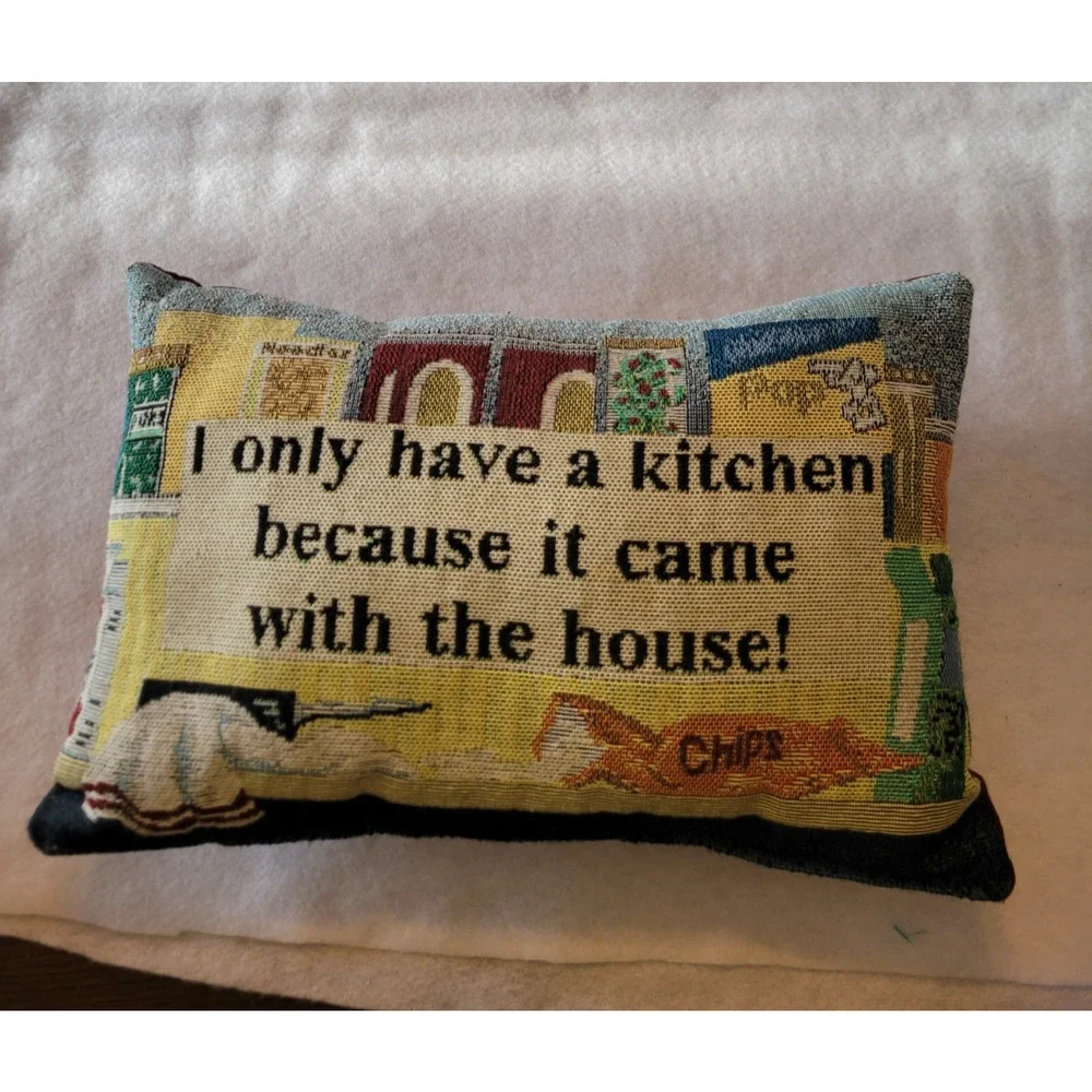 I Only Have A Kitchen Because It Came With The House Quote Throw Pillow 11.5
